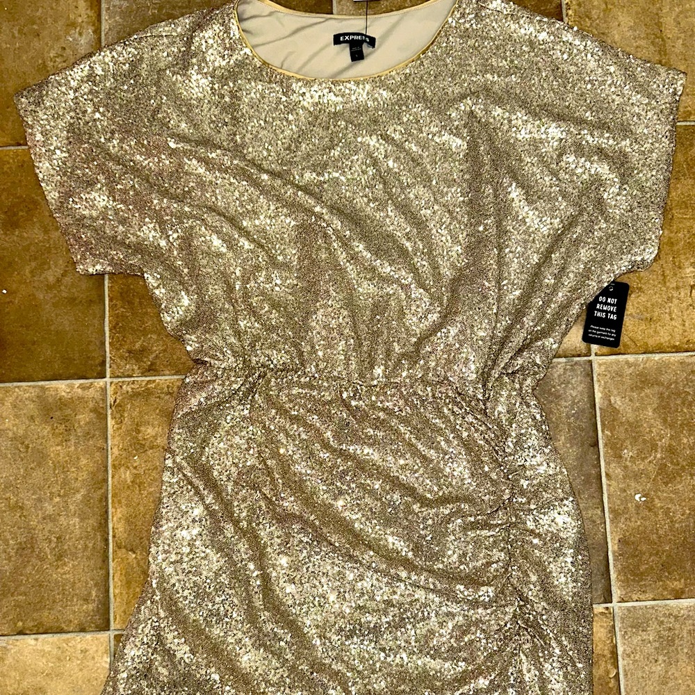 Gold sequin dress